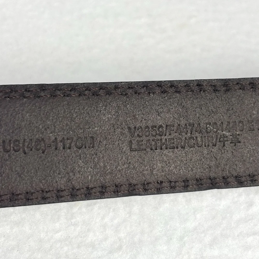 Lands' End Dark Brown Suede Leather Belt Men's Size 46 Classic Outdoor Preppy